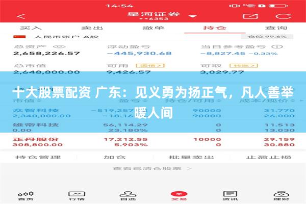 十大股票配资 广东：见义勇为扬正气，凡人善举暖人间