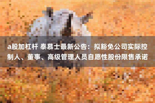a股加杠杆 泰慕士最新公告：拟豁免公司实际控制人、董事、高级管理人员自愿性股份限售承诺