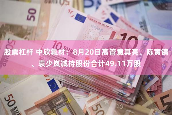 股票杠杆 中欣氟材：8月20日高管袁其亮、陈寅镐、袁少岚减持股份合计49.11万股