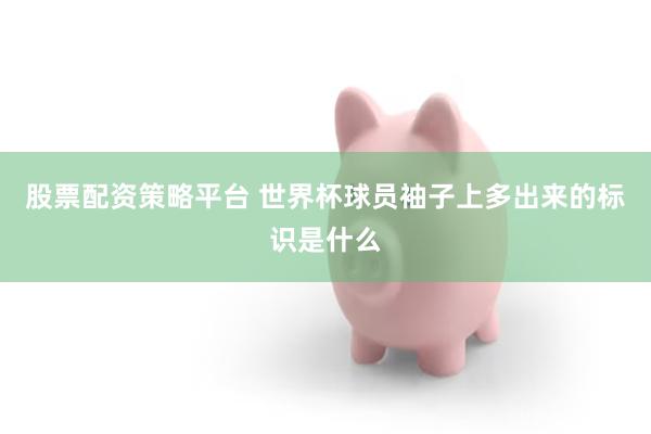 股票配资策略平台 世界杯球员袖子上多出来的标识是什么