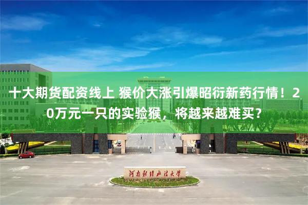 十大期货配资线上 猴价大涨引爆昭衍新药行情！20万元一只的实验猴，将越来越难买？