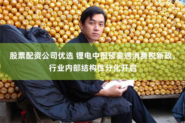 股票配资公司优选 锂电中报预喜遇消费税新政，行业内部结构性分化开启