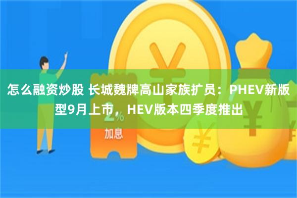 怎么融资炒股 长城魏牌高山家族扩员：PHEV新版型9月上市，HEV版本四季度推出