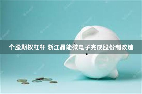 个股期权杠杆 浙江晶能微电子完成股份制改造