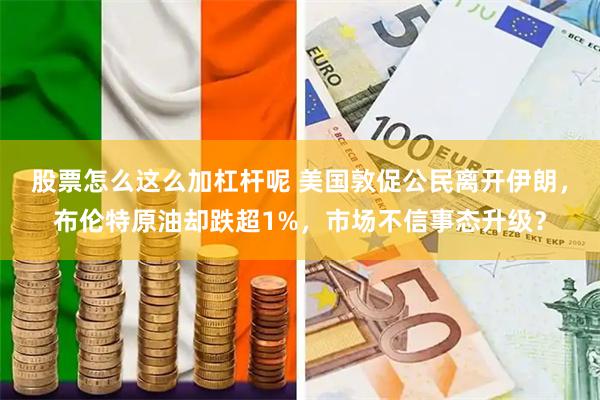 股票怎么这么加杠杆呢 美国敦促公民离开伊朗，布伦特原油却跌超1%，市场不信事态升级？